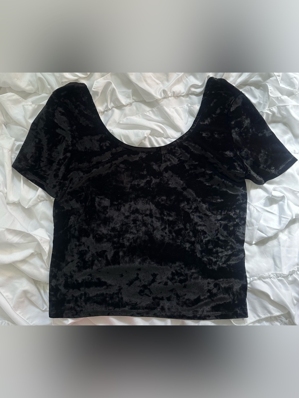 NWOT Joe Boxer Black Velvet Short Sleeve Top Juniors Size Large